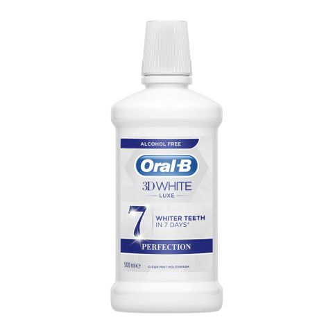 Oral-B 3D White Luxe 7 Perfection Clean Mint Mouthwash, 500ml