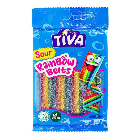 Tiva Sour Rainbow Belts, 80g