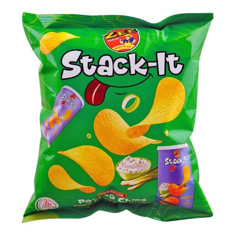 Zee Stack-It Sour Cream & Onion Potato Chips, 62g