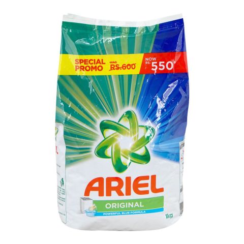 Ariel Original Powerful Blue Formula Laundry Detergent Washing Powder, 1kg