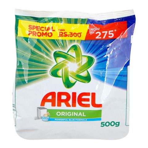 Ariel Original Powerful Blue Formula Laundry Detergent Washing Powder, 500g