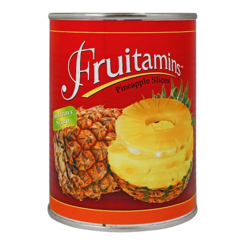 Fruitamins Pineapple Slices In Heavy Syrup, Tasty & Delicious Canned Fruit, 545g