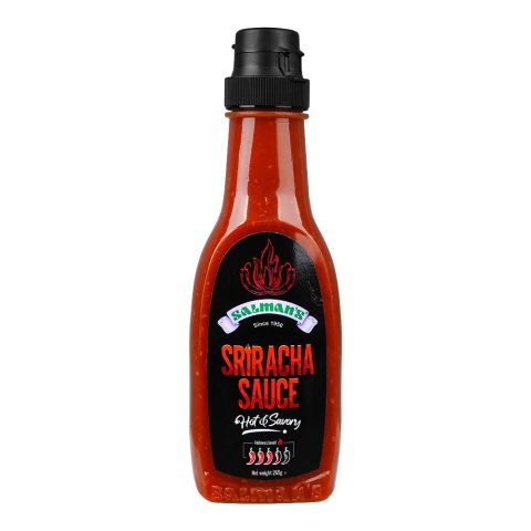 Salman's Sriracha Sauce With A Pleasant Garlic Punch, Hot & Savory, 265g