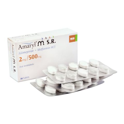 Amaryl-M S.R Tablet, 2mg/500mg, 30-Pack