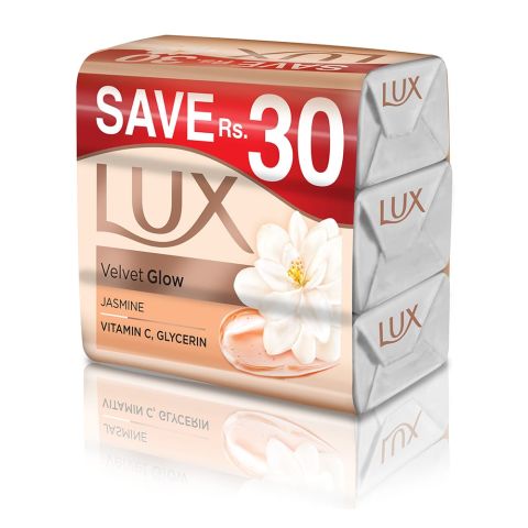 Lux Velvet Glow Jasmine White Soap Trio Pack, 3x128g