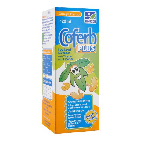 Hilton Pharma Coferb Plus Cough Syrup, With Thyme & Licorice, Sugar Free, 120ml