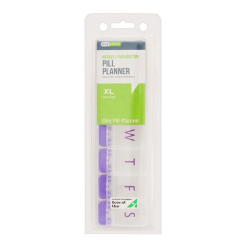 Ezy Dose Weekly Push Button Pill Planner, 7-Day, XL, 67571