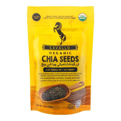 Cavallo Organic Chia Seeds, Gluten Free 200g