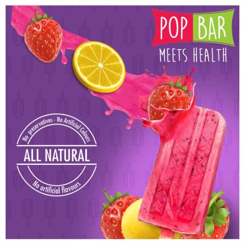 Wholesome Foods Pop Bar Strawberry Lime Ice Cream, 80g