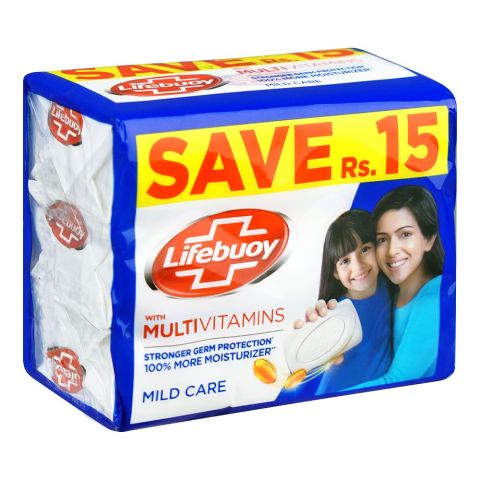 Lifebuoy Mild Care Blue Soap Value Pack, 3x128g