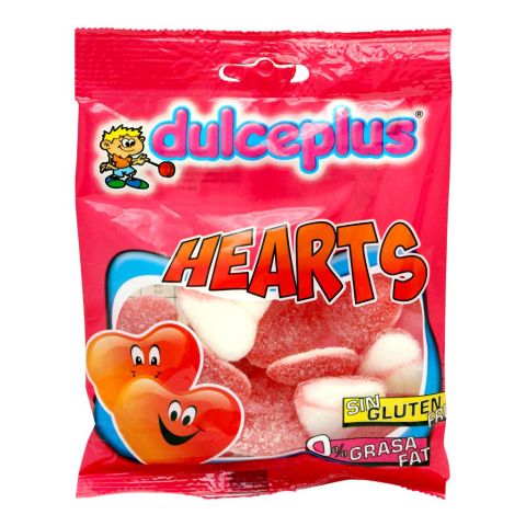 Dulceplus Strawberry Cream Hearts Jelly, Gluten Free, Pouch, 100g