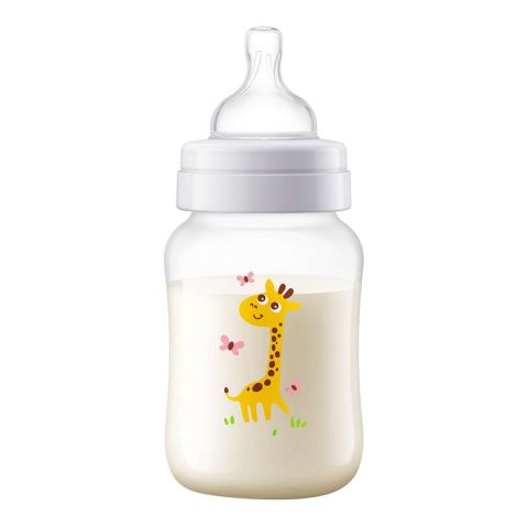 Avent Anti-Colic Feeding Bottle, 1m+, 260ml/9oz, Giraffe, SCF821/12