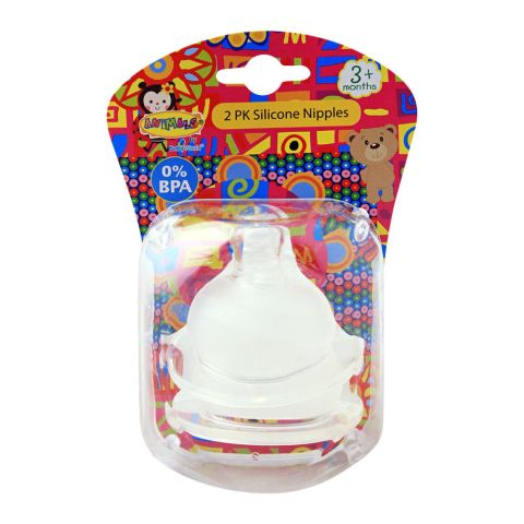 Baby World Silicone Nipples, 3m+, 2-Pack, 3002