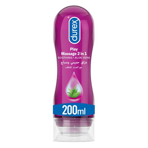 Durex Play Massage 2-In-1 Intimate Lube &  Massage Gel, Aloe Vera, 200ml
