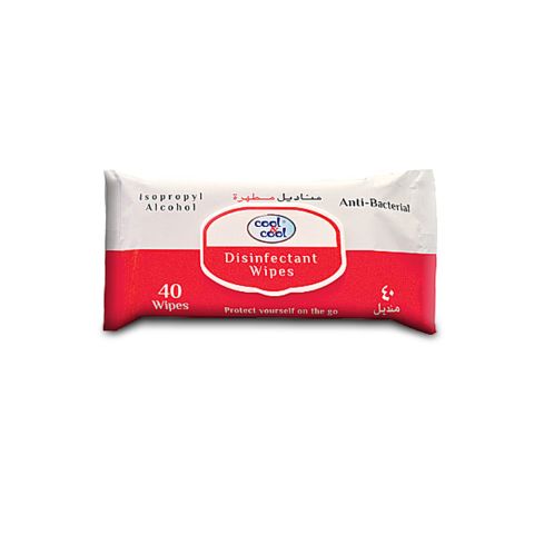 Cool & Cool Anti-Bacterial Disinfectant Wipes, 40-Pack