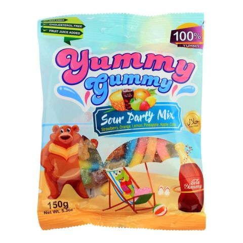 Yummy Gummy Jelly Sour Party Mix, Gluten Free, 150g