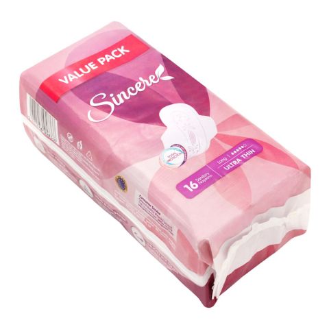 Sincere Ultra Thin Long Sanitary Napkins, 16-Pack, Value Pack