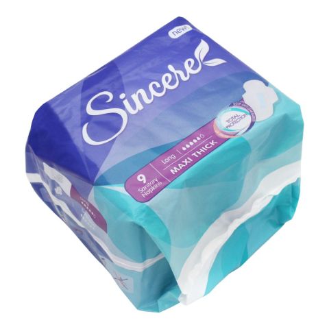 Sincere Maxi Thick Long Sanitary Napkins, 9-Pack