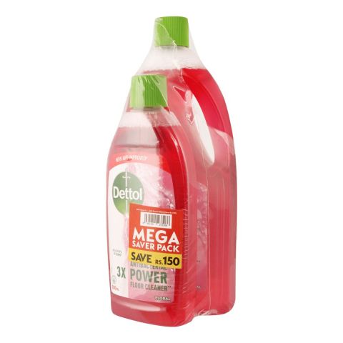 Dettol Multi-Purpose Floral Cleaner, 1000ml + 500ml, Save Rs.150/-