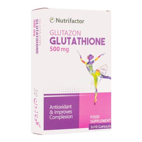 Nutrifactor Glutazon Glutathione 500mg Food Supplement, 30 Capsules