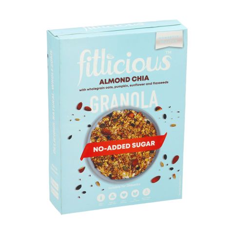 Fitlicious Sugar Free Almond Chia Granola Muesli Box, 370g