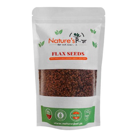 Nature's Bar Natural Flaxseeds, Rich In Magnesium, Fiber & Plant Based Protein, Immunity Booster, Zero Cholesterol, No Trans Fat, Pure Natural, 250g