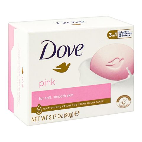Dove Pink Moisturising Cream Bar, For Smooth/Soft Skin, 90g