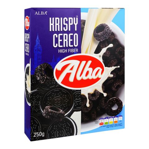 Alba Krispy Cereo, High Fiber Delicious Cereal, Gluten, Milk, Soy & Hazelnuts, 250g