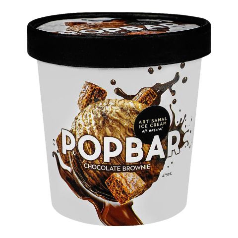 Wholesome Foods Popbar Chocolate Brownie Ice Cream, 475ml
