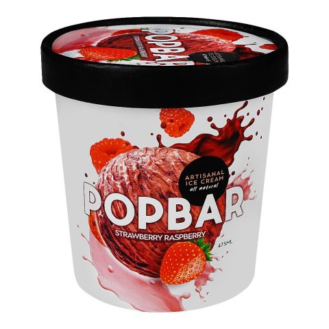 Wholesome Foods Popbar Strawberry & Raspberry Ice Cream, 475ml