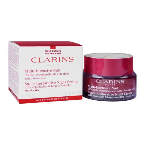 Clarins Paris Super Restorative Night Cream, Very Dry Skin, 50ml