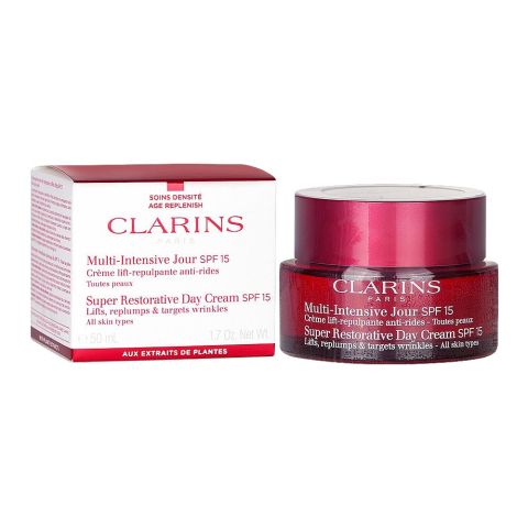 Clarins Multi Intensive Jour Super Restorative Day Cream, SPF 15, Lifts, Replumps, 50ml
