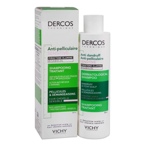 Vichy Dercos Anti-Dandruff Sulfate-Free Shampoo, For Sensitive Scalp, 200ml