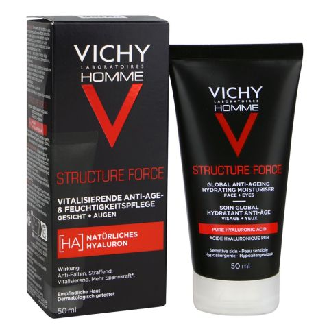 Vichy Homme Structure Force Anti-Ageing Hydrating Moisturizer, For Men's Sensitive Skin, 50ml