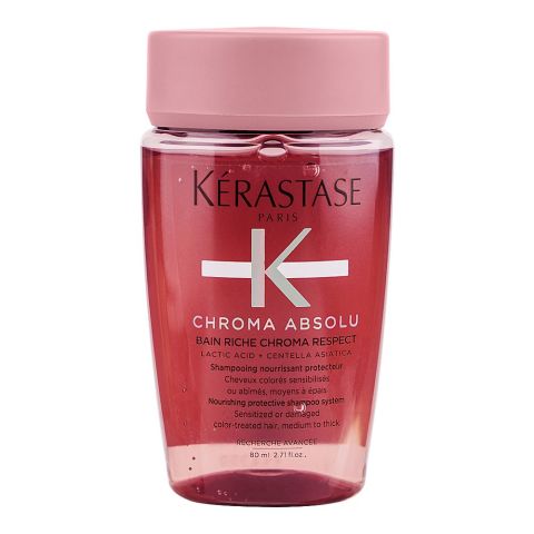 Kerastase Chroma Absolu Bain Riche Chroma Respect Shampoo, For Color Treated Hair, 80ml