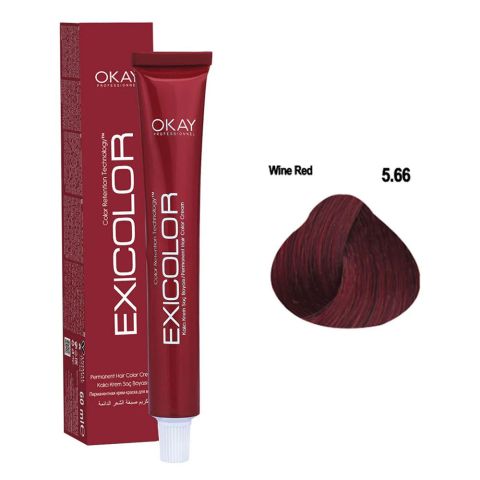Neva Exicolor Permanent Hair Color Cream, 60ml, 5.66 Wine Red