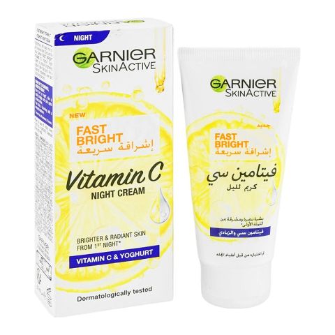 Garnier SkinActive Fast Bright Vitamin C & Yoghurt Night Cream, 50ml
