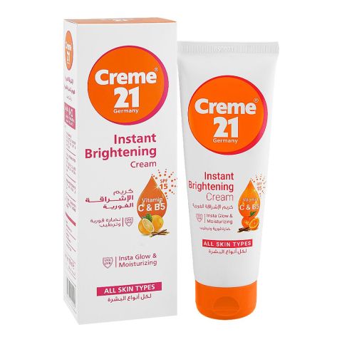 Creme 21 Instant Brightening Cream with Vitamin C & B5, For All Skin Types, 100ml