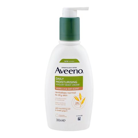 Aveeno Vanilla & Oat Yogurt Daily Moisturizing Body Cream, 300ml