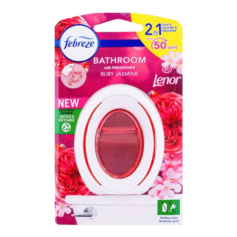 Febreze Bathroom Anti-Mould Odour Air Freshener, Ruby Jasmine Scent, 7.5ml