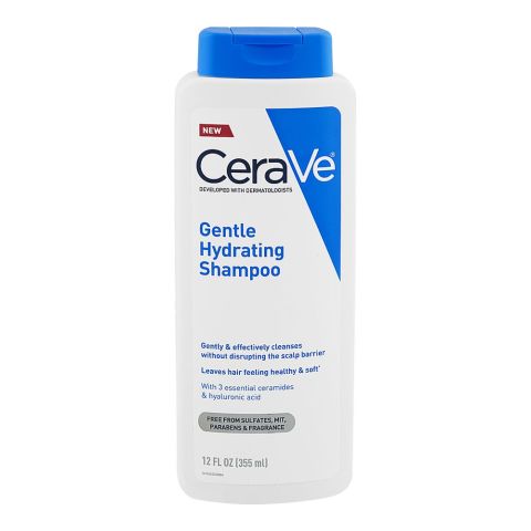 CeraVe Gentle Hydrating Shampoo, Sulfate Free & Color Safe, For All Hair Types, 355ml