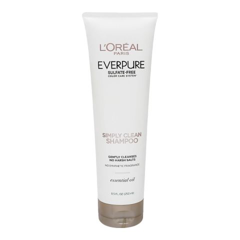 L'oreal Paris Ever Pure Sulfate & Paraben Free Simple Clean Shampoo, For All Hair Types, 250ml