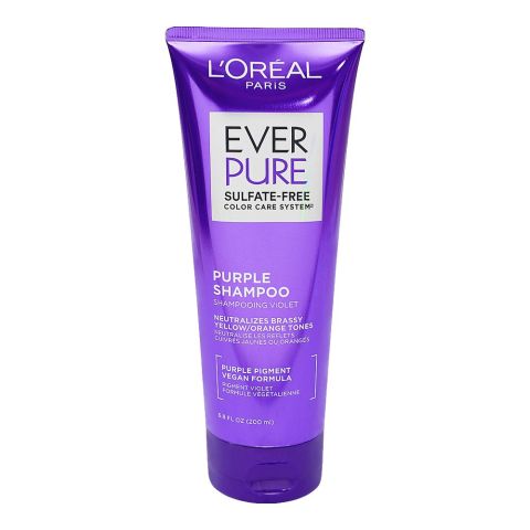 L'oreal Paris Ever Pure Sulfate & Paraben Free Purple Pigment Shampoo, For Dry, Damaged, Bleached hair, 200ml