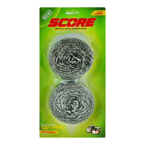 Score Stainless Steel Spiral Jumbo Twin, 2-Pack