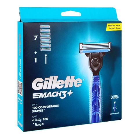Gillette Mach3+ Razor Handle with 7 Blades, Special Pack