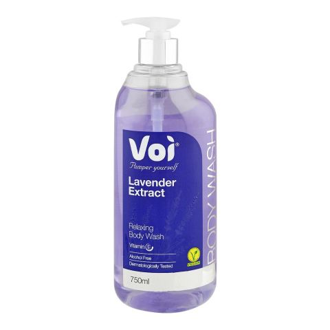 Voi Lavender Extract Relaxing Body Wash with Vitamin E, Alcohol Free, 750ml