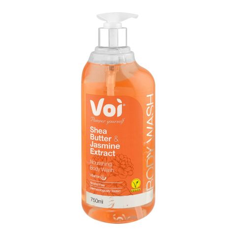 Voi Shea Butter & Jasmine Extract Nourishing Body Wash with Vitamin E, Alcohol Free, 750ml