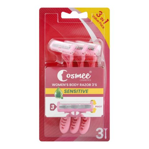 Cosmee Women Body Razor Senstive, 3 Pieces