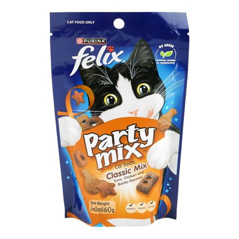 Felix Party Mix Cat Treats Classic Mix, 60g Pouch