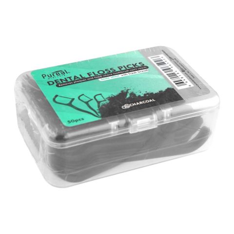 Pureal Oral Care Dental Floss Picks, 50 Pieces